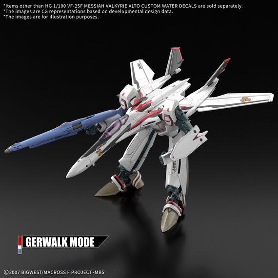 MACROSS - HG 1/100 VF-25F Messiah Valkyrie Water Decals - Model Kit