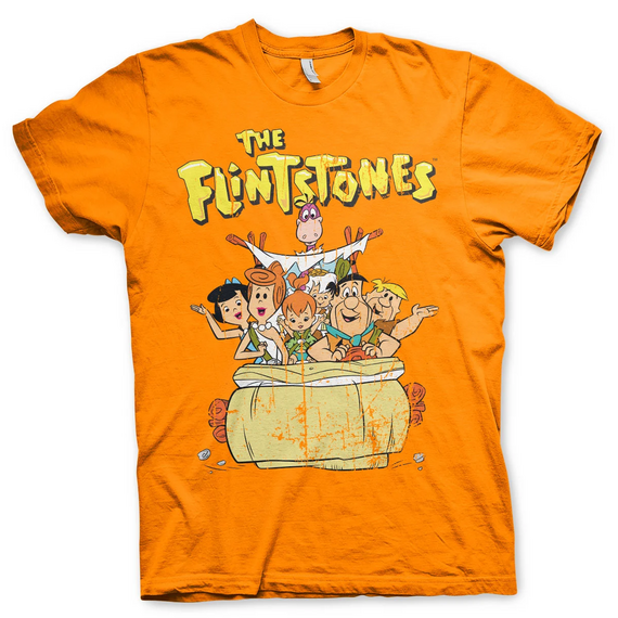 THE FLINTSTONES - T-Shirt Flintstones Family - Orange (S)