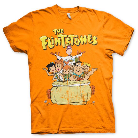 THE FLINTSTONES - T-Shirt Flintstones Family - Orange (S)