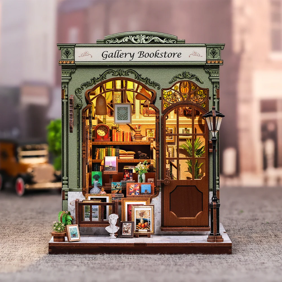 MINIATURE HOUSE - DIY- Gallery Bookstore - 246pc + LED Light