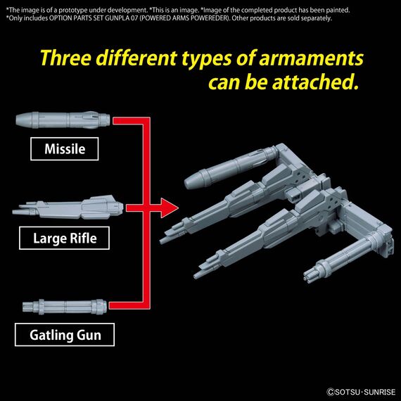 GUNDAM -Option Parts Set Gunpla 07 (Powered Arms Powereder) -Model Kit