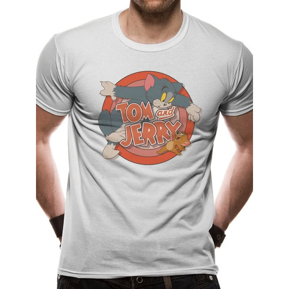 TOM AND JERRY - T-Shirt IN A TUBE- Retro Logo (S)