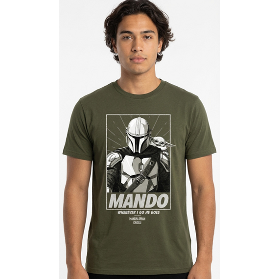 MANDALORIAN & GROGU - Wherever i go he goes - T-Shirt (L)