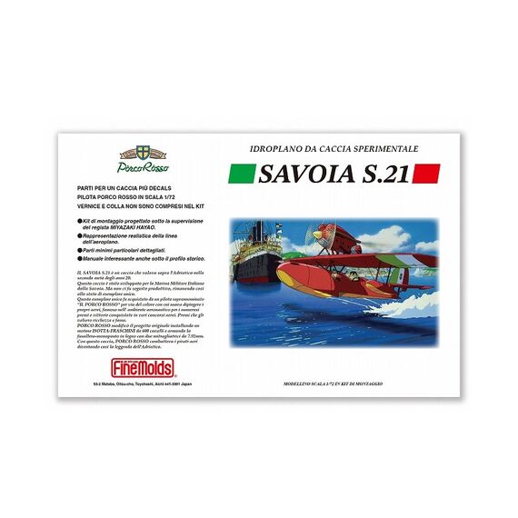 PORCO ROSSO - Savoia S.21 Prototype - Model Kit to paint 1/72