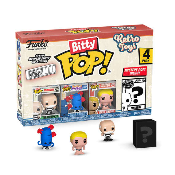 RETRO TOYS - Bitty Pop 4 Pack 2.5cm - Mr Monopoly
