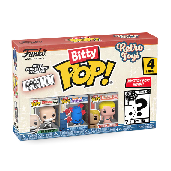 RETRO TOYS - Bitty Pop 4 Pack 2.5cm - Mr Monopoly