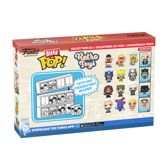 RETRO TOYS - Bitty Pop 4 Pack 2.5cm - Mr Monopoly