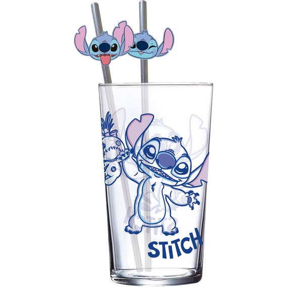 STITCH - Set of Premium XXL Glass 16oz + Twin Metal Straw