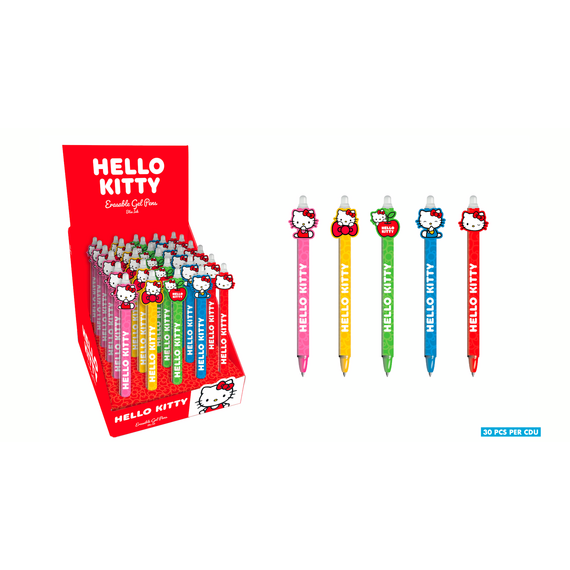 HELLO KITTY - Head Topper Erasable Gel Pen (Display of 30 pcs)