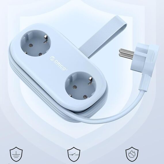 Orico AP3 20W GaN 5in1 Power Strip 2x AC + 2x USB-A + 1x USB-C - Blue