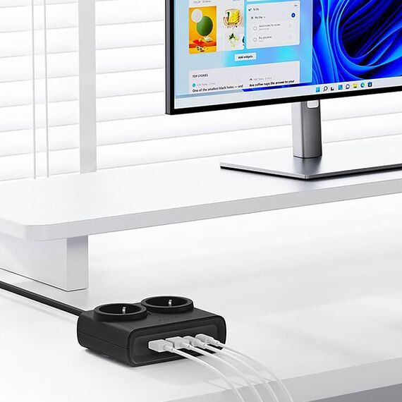 Orico PDC25 25W 6in1 Power Strip 2x AC + 2x USB-A + 2x USB-C - Black | Techbox