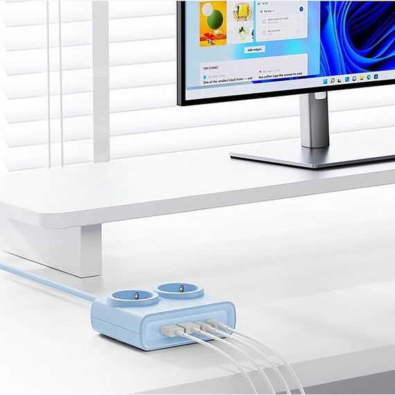 Orico PDC25 25W 6in1 Power Strip 2x AC + 2x USB-A + 2x USB-C - Blue | Techbox