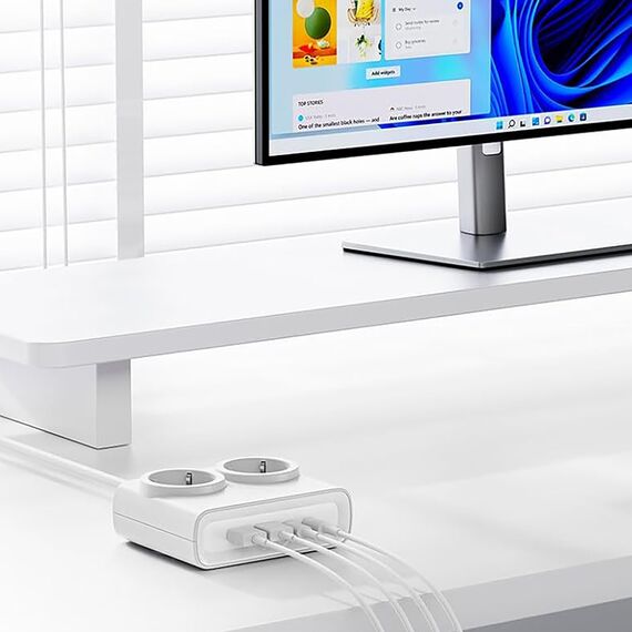 Orico PDC25 25W 6in1 Power Strip 2x AC + 2x USB-A + 2x USB-C - White | Techbox