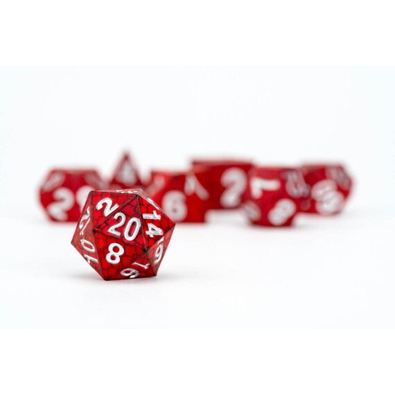 Dragon Storm Sharp Edge Silicone Dice Set Red Dragon Scales (7)