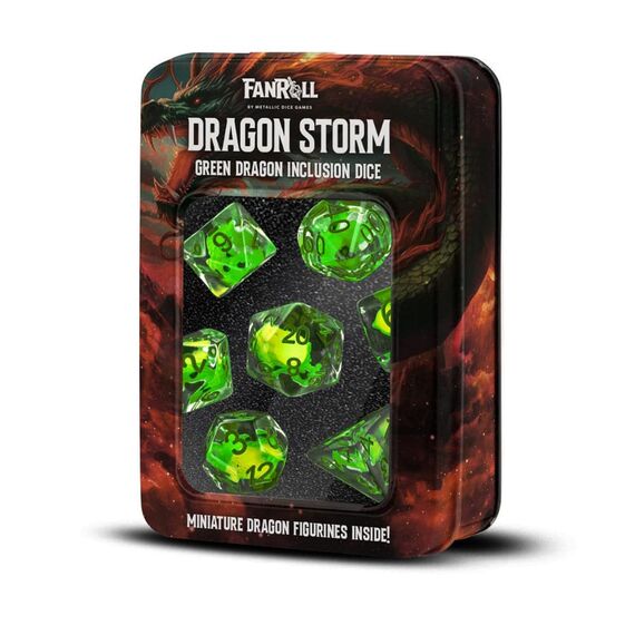Dragon Storm Inclusion Dice Set Green Dragon (7)