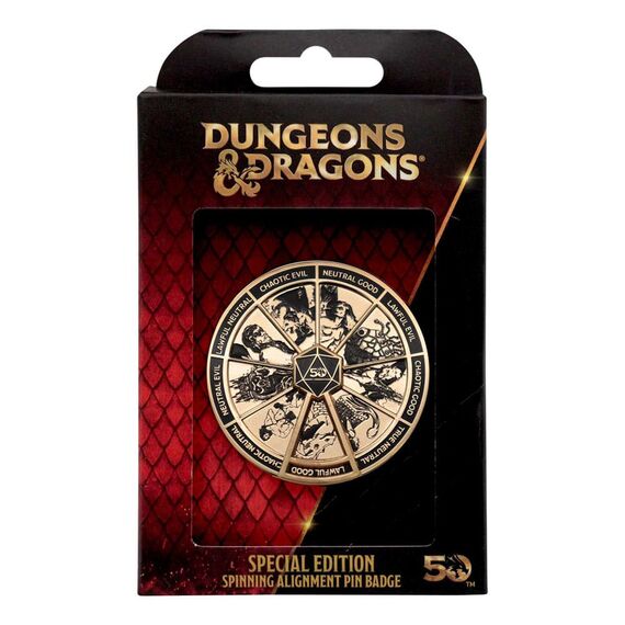 Dungeons & Dragons Pin Badge Alignment Spinner 24k Gold Plated Limited Edition