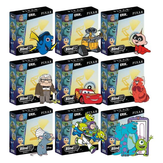 Disney Pixar Pin Badges Series 1 Display (24)