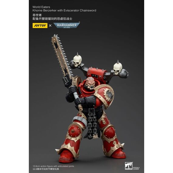 Warhammer 40k Action Figure 1/18 World Eaters Khorne Berzerker with Eviscerator Chainsword 13 cm
