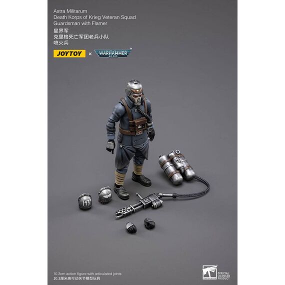 Warhammer 40k Action Figure 1/18 Death Korps of Krieg Veteran Squad Guardsman with Flamer 10 cm