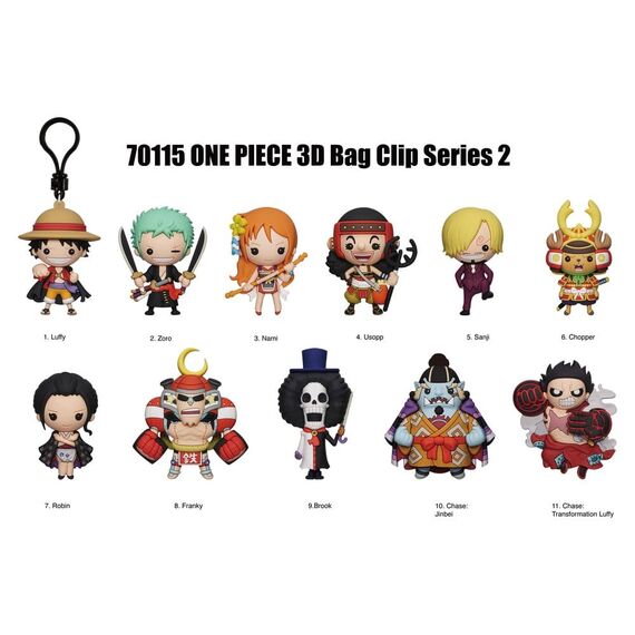 One Piece 3D PVC Bag Clips Series 2 Display (24)