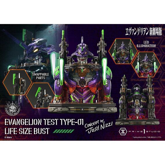 Neon Genesis Evangelion Life Size Bust 1/1 Test Type-01 (Concept by Josh Nizzi) Bonus Ver. 86 cm