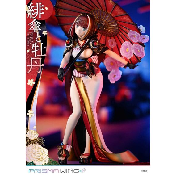Original Illustration by Fuzichoco Prisma Wing PVC Statue 1/7 Scarlet Umbrella And Peony 28 cm