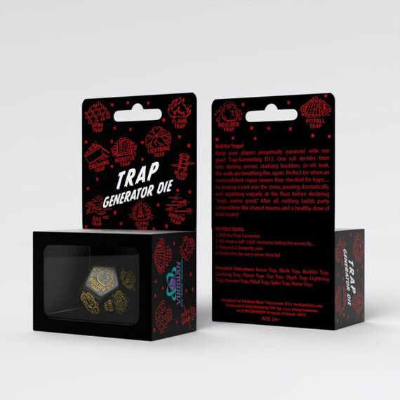 Viridian Jumbo Dice Trap Generator Die D12 Black