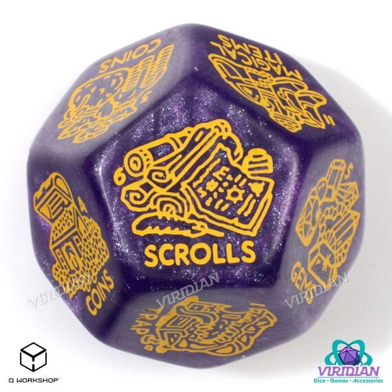 Viridian Jumbo Dice Treasure Generator Die D12 Shimmering Purple