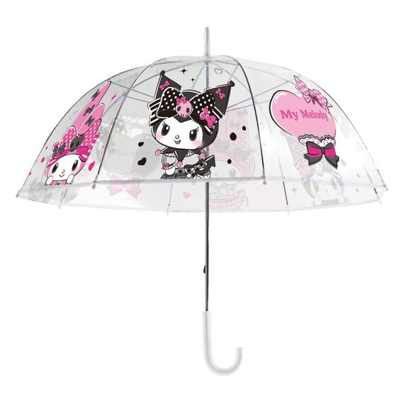 Sanrio Pink Black Party Series Umbrella Kuromi & My Melody Transparent
