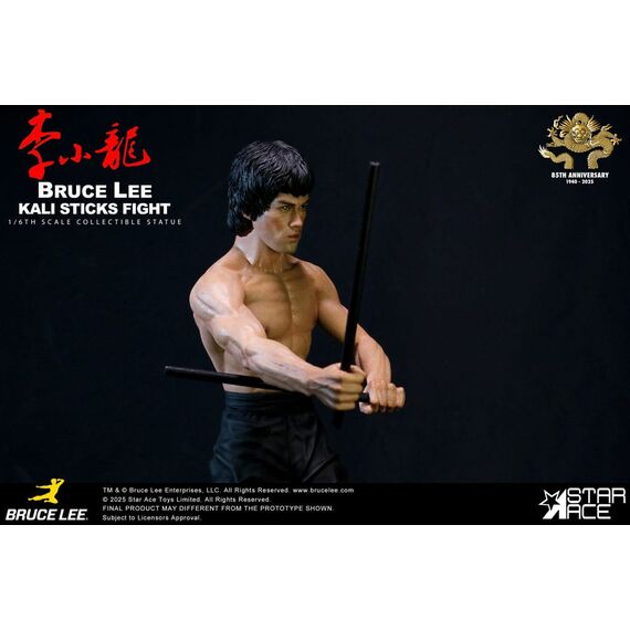 Enter the Dragon Movie Statue 1/6 Bruce Lee Kali Sticks Fight Normal Basement Version 30 cm