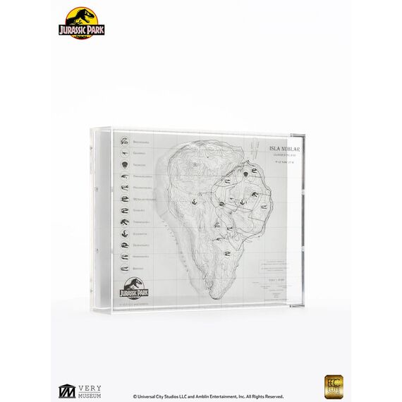 Jurassic Park Topographic Map Isla Nublar