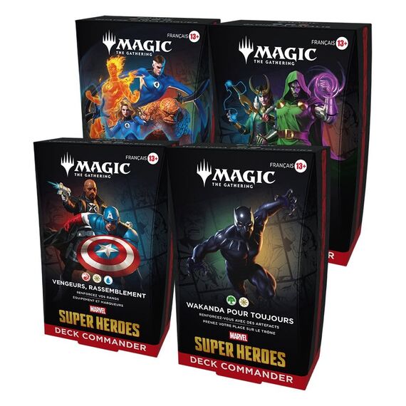 Magic the Gathering Marvel Super Heroes Commander Decks Case (4) french