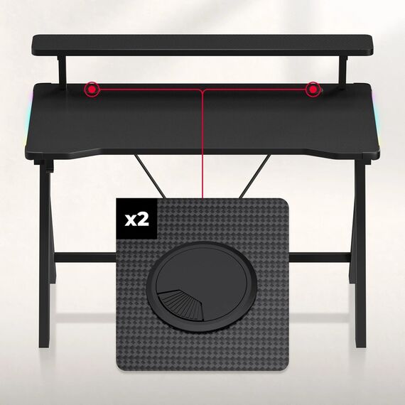 Huzaro Hero 1.9 RGB Gaming Desk Black