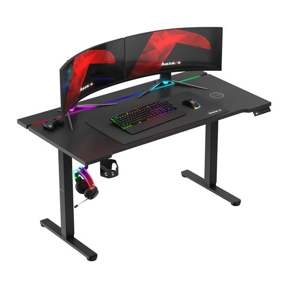Huzaro Hero 8.7 RGB Electric Gaming Desk – Black | Techbox