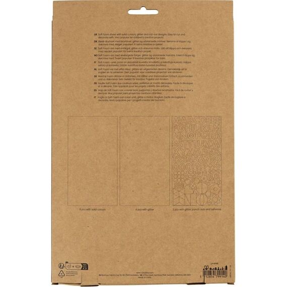 Creativ Company - Foam Sheets, size 14x25 cm, thickness 2 mm, blue/green harmony, 12 sheet/ 1 pack (790481) / Toys