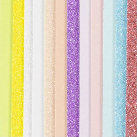 Creativ Company - Foam Sheets, size 14x25 cm, thickness 2 mm, pastel colours, 12 sheet/ 1 pack (790483) / Toys