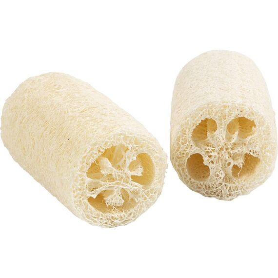 Creativ Company - Natural Loofah Sponge - Light Natural - L: 10 cm, Dia: 5,5-8 cm, 2 pc/1 pack (70028) / Toys