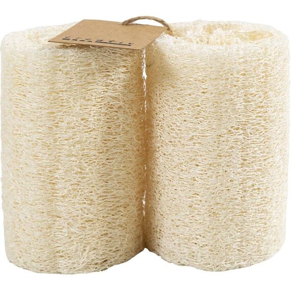 Creativ Company - Natural Loofah Sponge - Light Natural - L: 10 cm, Dia: 5,5-8 cm, 2 pc/1 pack (70028) / Toys