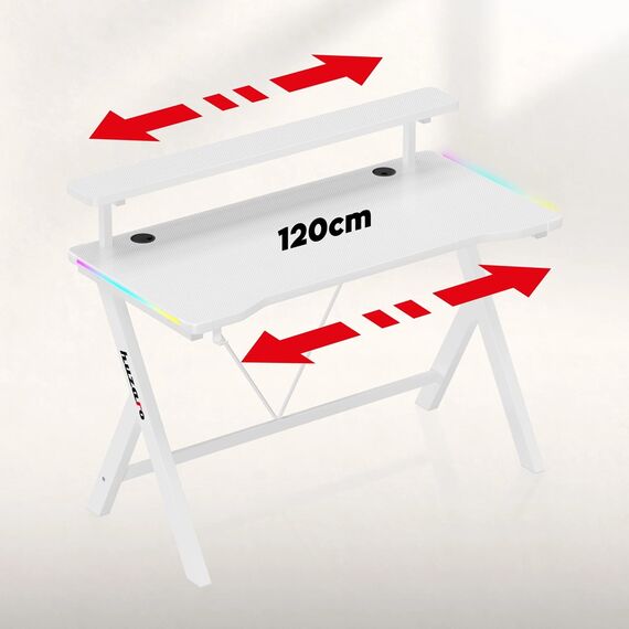 Huzaro Hero 1.9 RGB White Gaming Desk