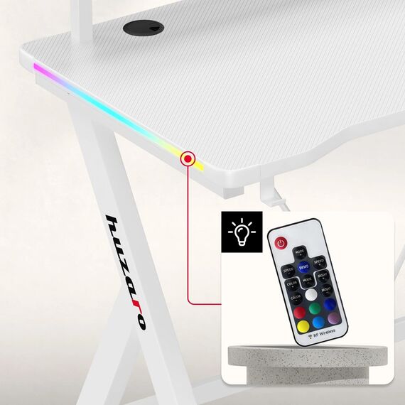 Huzaro Hero 1.9 RGB White Gaming Desk