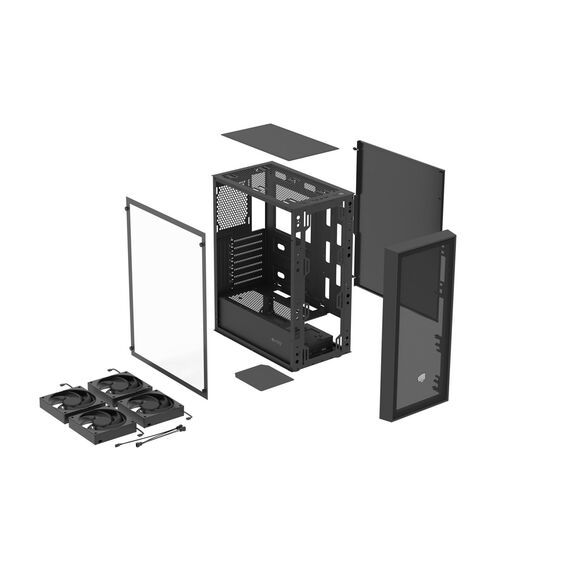 FURY SHOBO SH8F MIDI TOWER CASE WITH WINDOW BLACK - Computer Cases - PC Cases & Accessories - Techbox