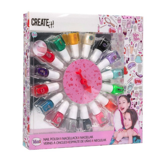 Create It! - 16 Nail Polish w. Spinning Wheel (84515A) / Toys