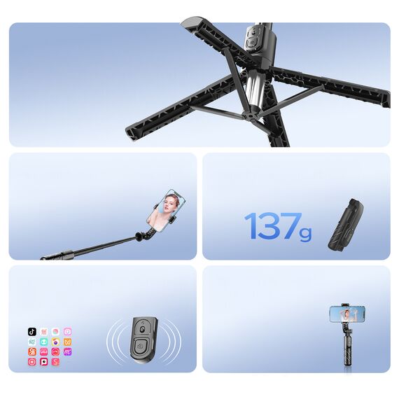 Selfie stick Orico SPV100 mini tripod Bluetooth 360 degree rotation - black | Techbox