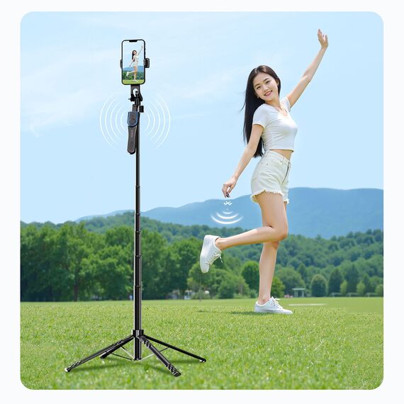 Selfie stick Orico SPN185 1/4" tripod for phone camera with 360 degree rotation Bluetooth 5.2 - black | Techbox