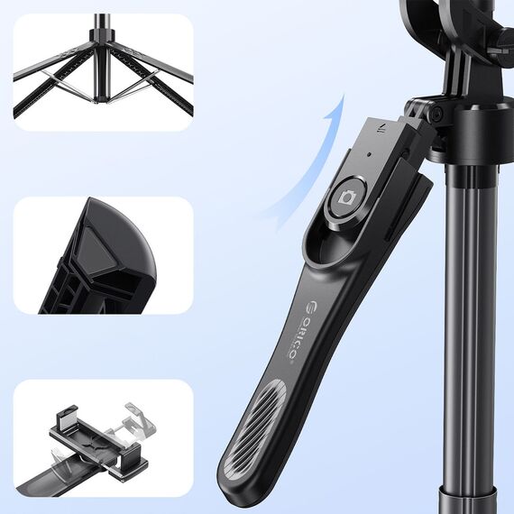 Selfie stick Orico SPN185 1/4" tripod for phone camera with 360 degree rotation Bluetooth 5.2 - black | Techbox