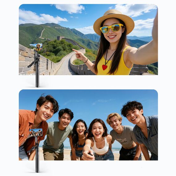 Selfie stick Orico SPN185 1/4" tripod for phone camera with 360 degree rotation Bluetooth 5.2 - black | Techbox