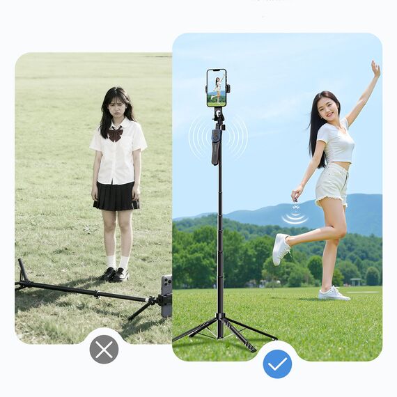Selfie stick Orico SPN185 1/4" tripod for phone camera with 360 degree rotation Bluetooth 5.2 - black | Techbox