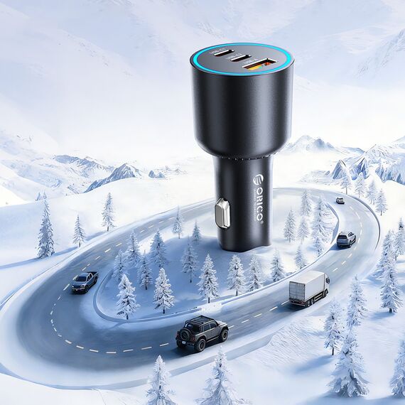 Orico HyperDrive 165W USB-A + 2x USB-C Car Charger - Black