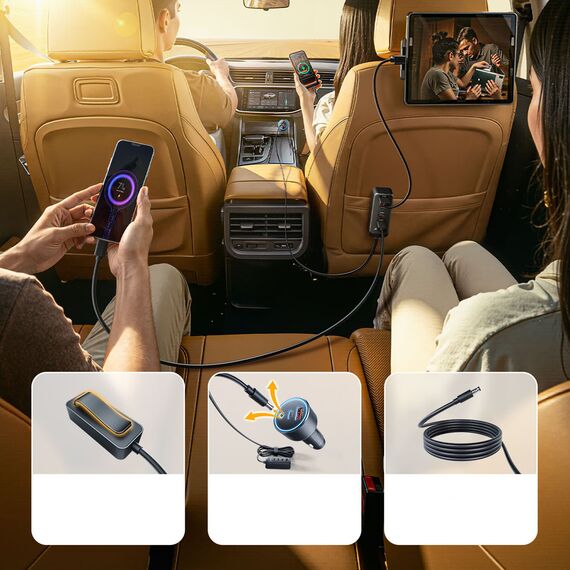 Orico ChargeClip 108W Car Charger 2x USB-A + 4x USB-C with Clip - Black