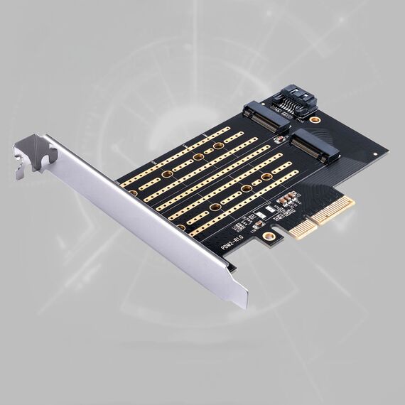 Orico PDM2 PCI-E 3.0 x4 Expansion Card for M.2 NVMe and SATA Drives - Black